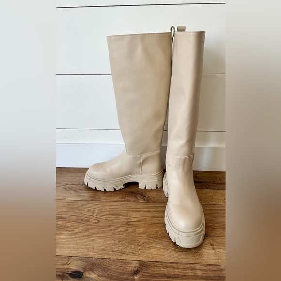 H&M leather knee high platform boots - Picture 2 of 4